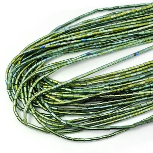 Hematyt zielono złoty walec ok. 5x3mm 