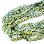 Hematyt zielono złoty wypukłe serce ok. 8x8mm