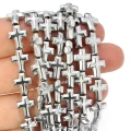 Hematyt srebrny wypukły krzyż ok. 8x10mm
