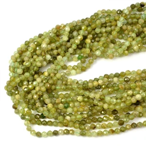 Granat zielony kula fasetowana ok. 4mm