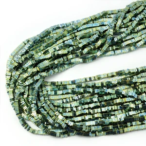 Hematyt heishi niebiesko zielony ok. 3x1mm
