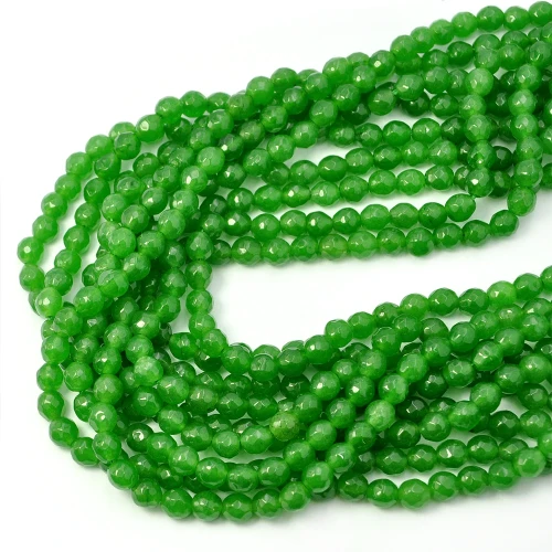 Jadeit zielony kula fasetowana ok. 6mm