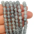 Jadeit szary kula fasetowana ok. 6mm