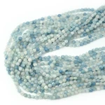 Akwamaryn mleczny moneta fasetowana ok. 3,8mm