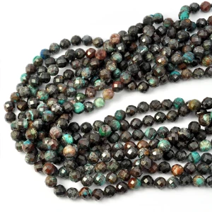 Chryzokola ciemna kula diamentowy szlif ok. 7mm 