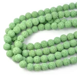 Lawa wulkaniczna pastelowa zielona kula ok. 14mm