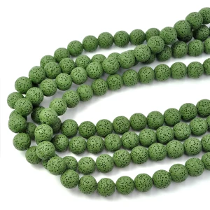 Lawa wulkaniczna zielona kula ok. 12mm 
