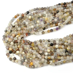 Mix kwarc kostka fasetowana ok. 5mm