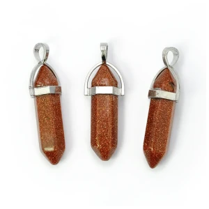 Piasek pustyni sopel ok. 41x9-13mm [zawieszka, metal, kolor srebrny]