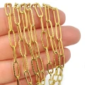 Łańcuszek owal fakturowany ok. 12x4mm [stal szlachetna, kolor złoty PVD, 0,5m]