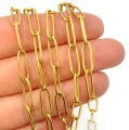 Łańcuszek owal gładki ok. 12x4mm [stal szlachetna, kolor złoty PVD, 0,5m]