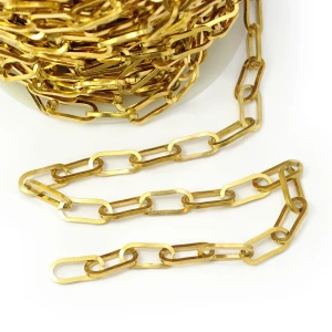 Łańcuszek owal ok. 14x6,5mm [stal szlachetna, kolor złoty PVD, 0,5m]