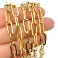 Łańcuszek owal ok. 14x6,5mm [stal szlachetna, kolor złoty PVD, 0,5m]