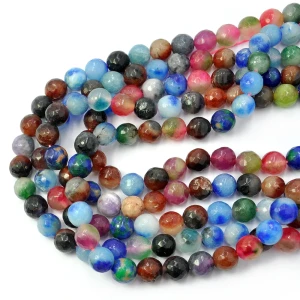 Jadeit mix kula fasetowana ok. 10mm