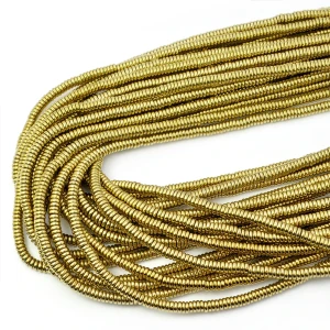 Hematyt jasne złoto gładka oponka ok. 4x1mm