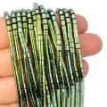 Hematyt zielono złoto niebieski walec ok. 3x3mm