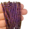 Hematyt fioletowy kostka matowa ok. 3x3mm [obłe rogi]