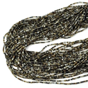 Agat brązowy kula fasetowana ok. 2mm
