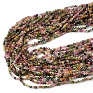Turmalin wielokolorowy kula fasetowana ok. 3mm