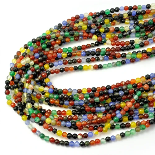 Agat wielokolorowy kula gładka ok. 4mm