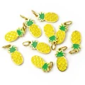 Ananas ok. 17x6mm [zawieszka, stal, kolor złoty PVD]