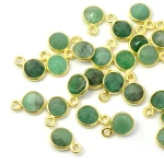Szmaragd okrąg ok. 10x7mm [zawieszka, srebro pozłacane 925] 