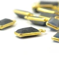 Szafir prostokąt ok. 14x6mm [zawieszka, srebro pozłacane 925]