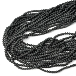 Turmalin czarny kula matowa ok. 3,5mm