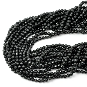 Turmalin czarny kula fasetowana 4mm