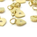 Serduszko z cyrkonią ok. 11x8mm [zawieszka, stal, kolor złoty PVD]