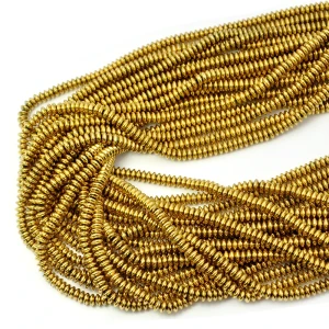 Hematyt miodowe złoto oponka gładka ok. 4x1,5mm