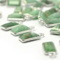 Szmaragd prostokąt ok. 14x6mm [zawieszka, srebro 925]