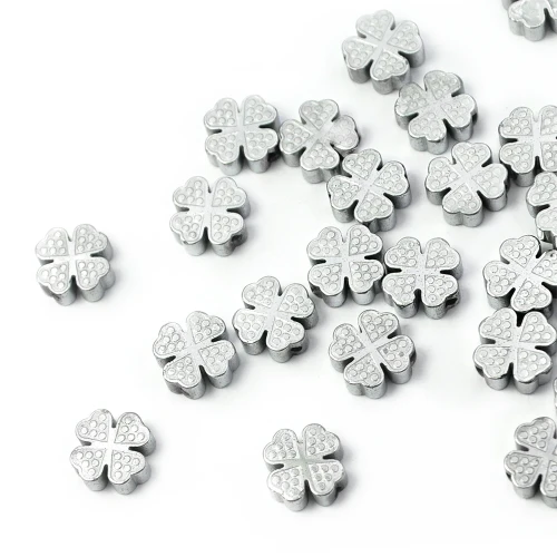 Hematyt koniczyna srebrna ok. 8mm [przekładka]