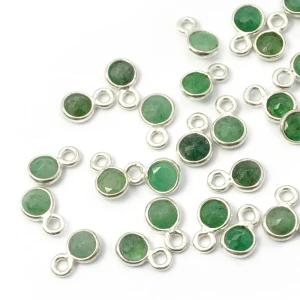 Szmaragd okrąg ok. 8x5mm [zawieszka, srebro 925] 