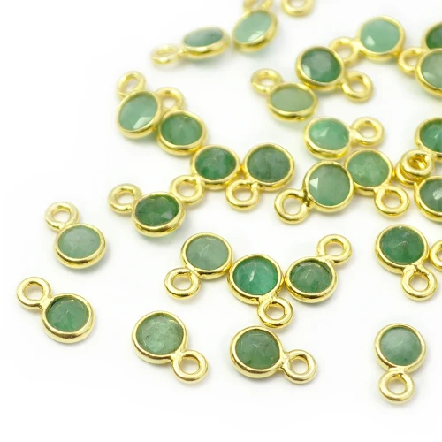 Szmaragd okrąg ok. 8x5mm [zawieszka, srebro pozłacane 925]