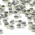 Szafir okrąg ok. 8x5mm [zawieszka, srebro 925]