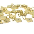 Blaszka kwiatek z cyrkonią ok. 13x8mm [zawieszka, stal, kolor złoty PVD]