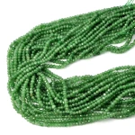 Jadeit zgaszony zielony oponka fasetowana ok. 3,5x2,5mm