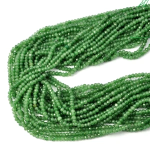 Jadeit zgaszony zielony oponka fasetowana ok. 3,5x2,5mm