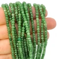 Jadeit zgaszony zielony oponka fasetowana ok. 3,5x2,5mm