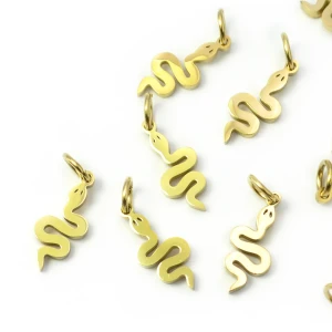 Wąż ok. 18x6mm [zawieszka, stal, kolor złoty PVD]  