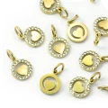 Okrąg z serduszkiem ok. 13x8mm [zawieszka, stal, kolor złoty PVD]