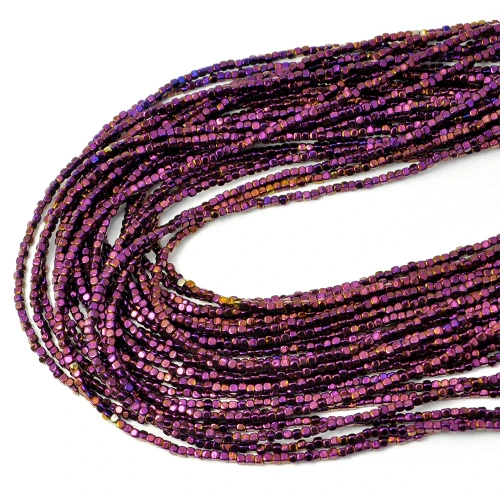 Hematyt fioletowy kostka ok. 2x2mm [obłe rogi]