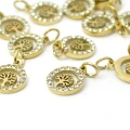 Okrąg z drzewem ok. 15x10mm [zawieszka, stal, kolor złoty PVD]