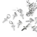 Krzyż z cyrkonią ok. 14x5mm [zawieszka, stal]