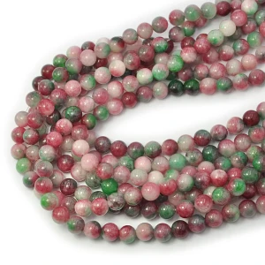 Jadeit różowo zielony kremowy kula gładka ok. 8mm
