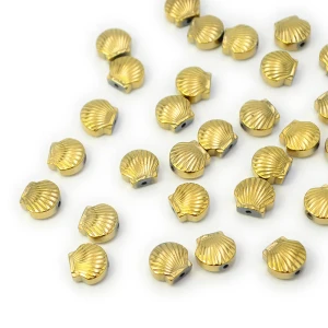Hematyt jasne złoto muszelka ok. 8x9mm [przekładka]