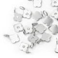 Blaszka kwiatek z cyrkonią ok. 13x8mm [zawieszka, stal]