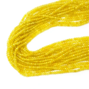 Jadeit żółty oponka fasetowana ok. 3,5x2,2 mm