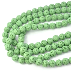 Lawa wulkaniczna pastelowa zielona kula ok. 12mm